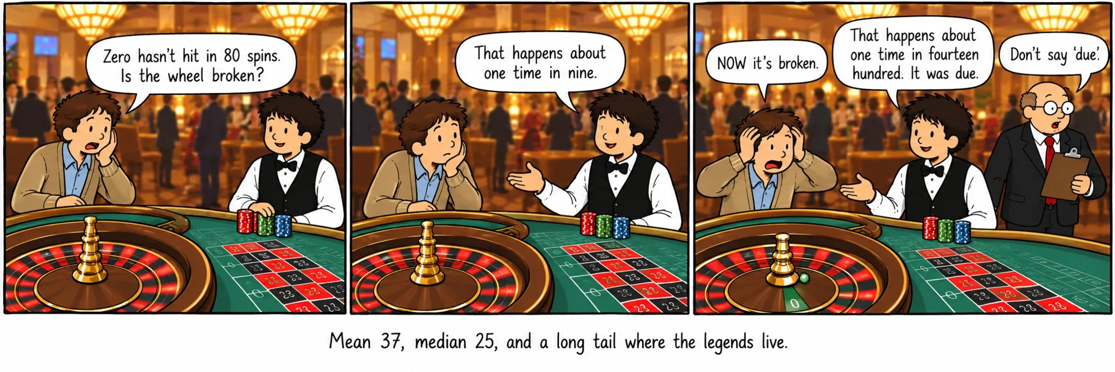 Rata-rata 37, median 25, dan ekor panjang tempat legenda-legenda hidup.
